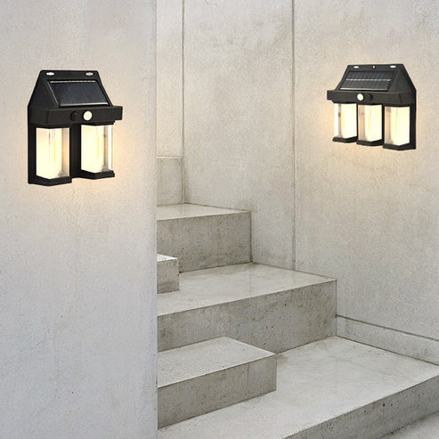 DUAL OUTDOOR SOLAR LIGHT WALL BULB